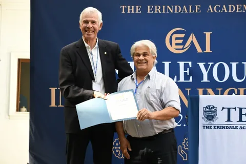 A mentor certificate presentation at the launch celebration.
