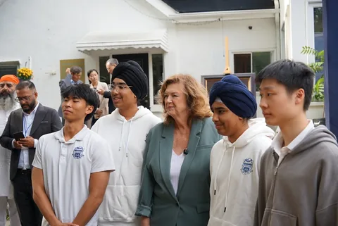 Students and guests connect during the launch celebration.