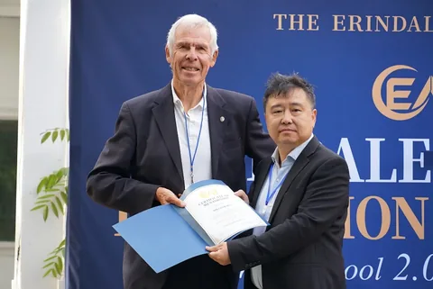 A mentor certificate presentation at the launch celebration.